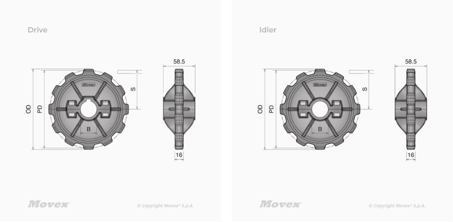 MOLDED SPLIT-SPROCKET CHAIN 880 z-12 df-30 - P55002